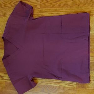 Women's Maroon Small scrub top